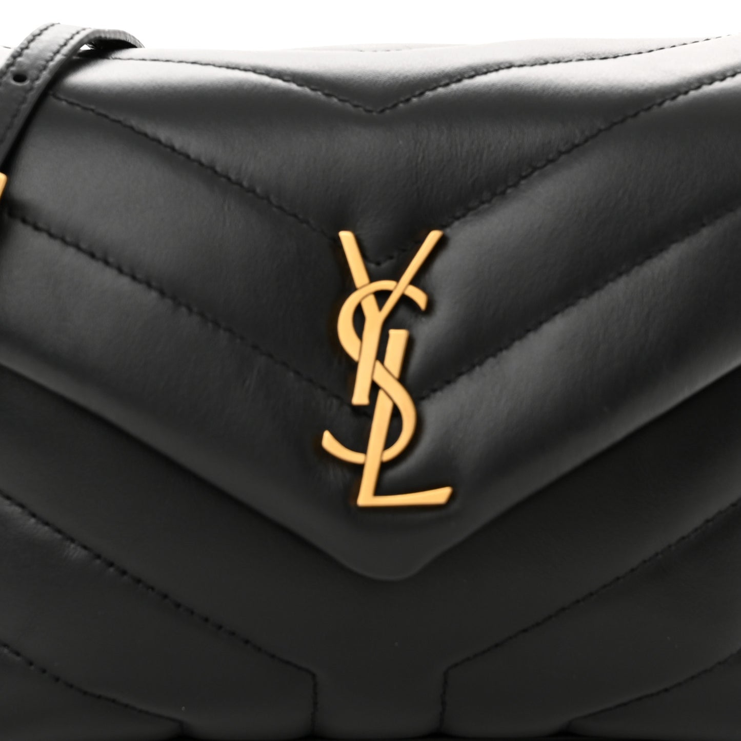 Calfskin Y Quilted Monogram Toy Loulou Crossbody Bag Black