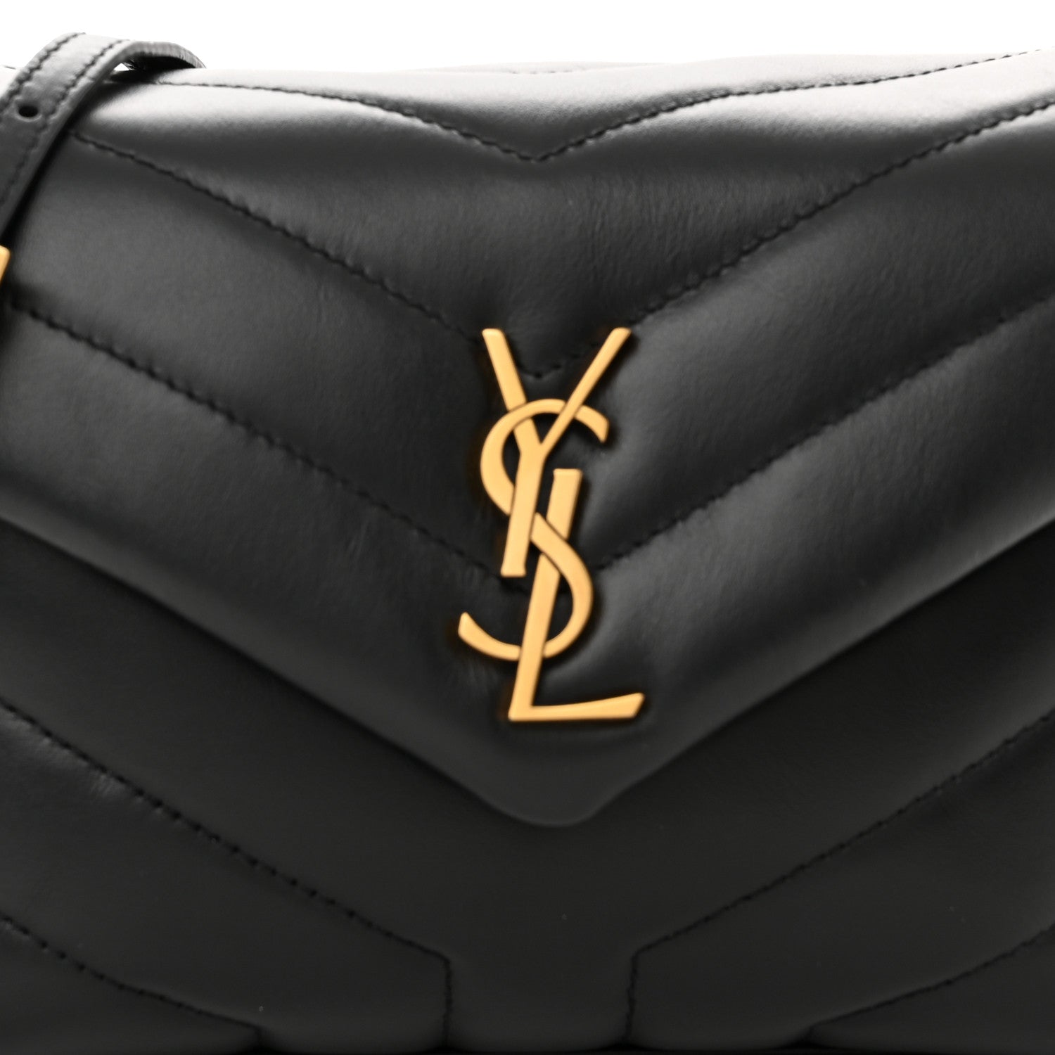 Saint Laurent Calfskin Y Quilted Monogram Toy Loulou Crossbody Bag Black 9 of 12