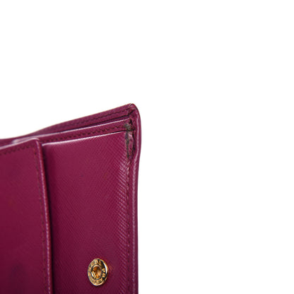 Prada Saffiano Metal Bi-Fold Wallet Ametista 7 of 8