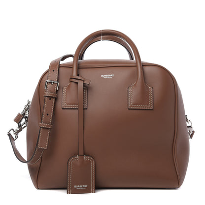 Burberry Smooth Calfskin Medium Cube Bowling Bag Malt Brown 1 of 8