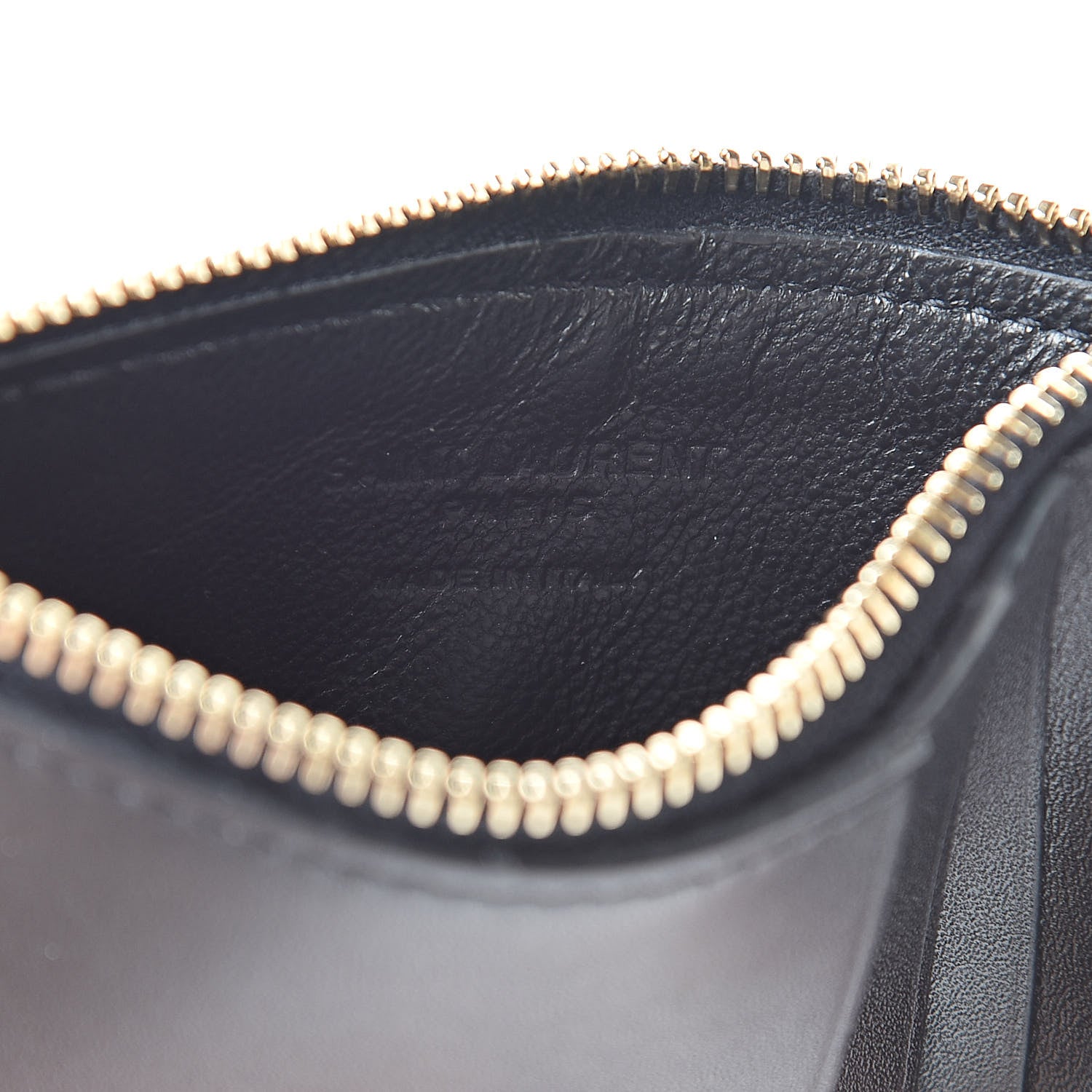 Saint Laurent Calfskin 5 Fragments Zip Pouch Card Holder Black 6 of 8