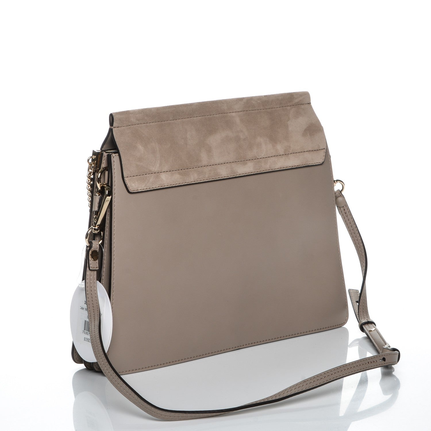 Chloe Calfskin Suede Medium Faye Shoulder Bag Motty Grey 3 of 6