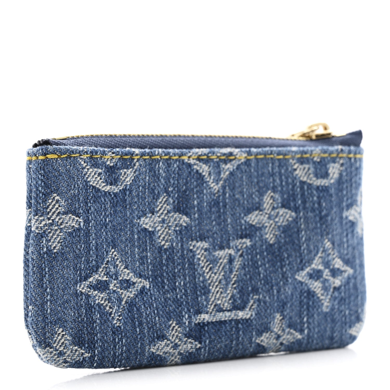 Louis Vuitton LV X TM Monogram Denim Cerises Key Pouch Blue 3 of 7
