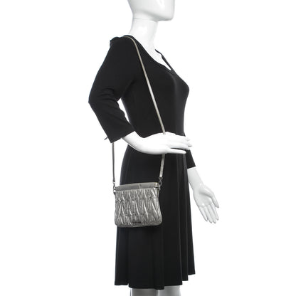 Miu Miu Metallic Nappa Matelasse Clutch Cromo 1 of 14