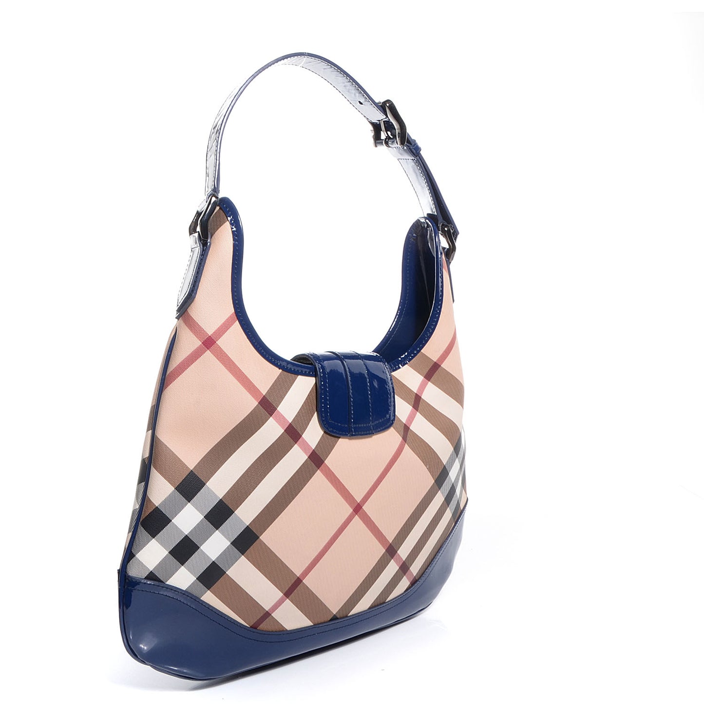 Patent Nova Check Brook Hobo Jet Blue