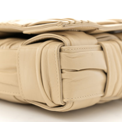 Bottega Veneta Calfskin Intreccio Plisse Cassette Crossbody Bag Porridge 9 of 13