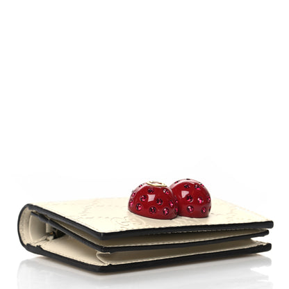 Gucci Guccissima Cherries Card Case Wallet White 4 of 13