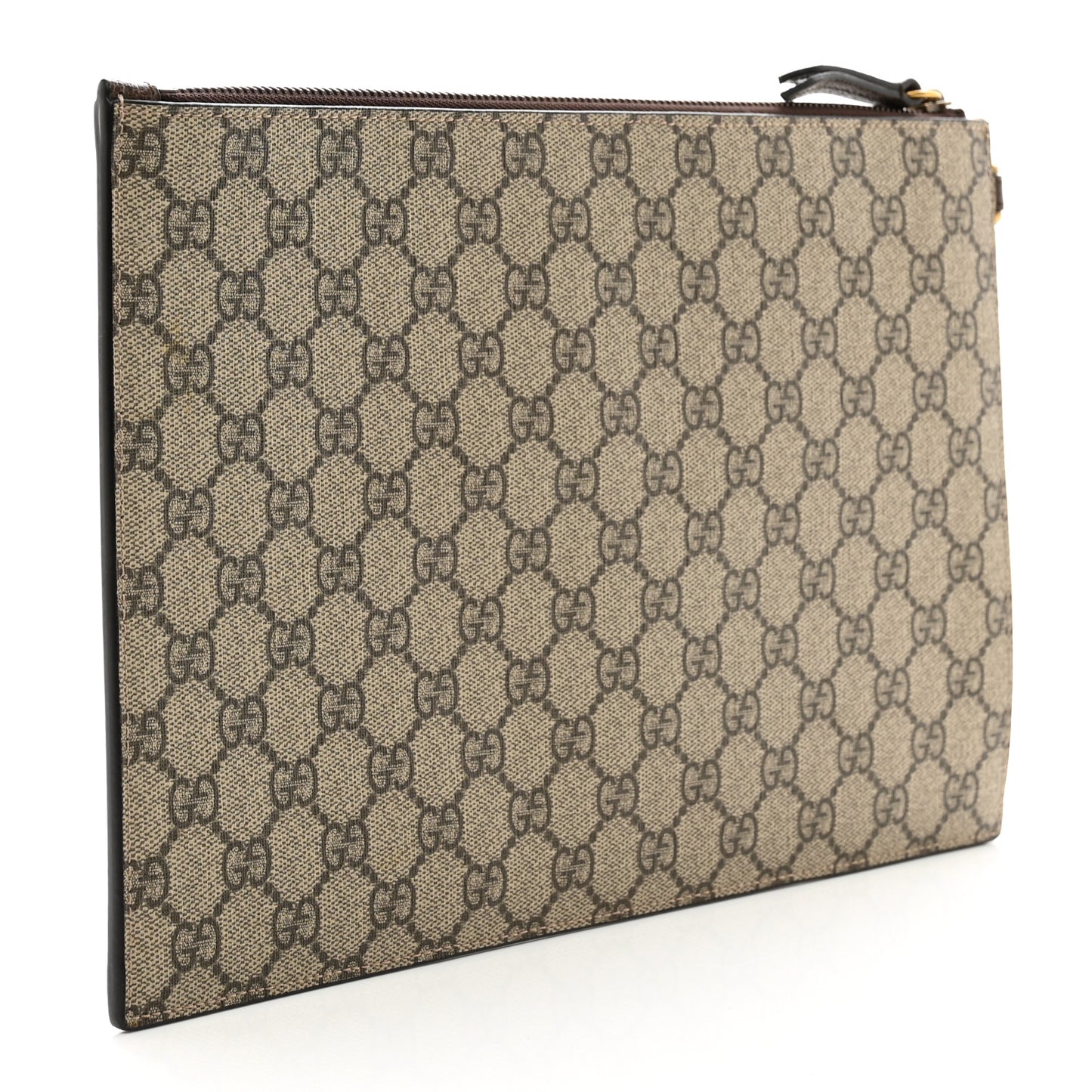 GG Supreme Monogram Neo Vintage Zip Wristlet Pouch Beige New Acero Crop