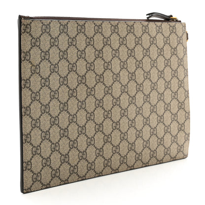 Gucci GG Supreme Monogram Neo Vintage Zip Wristlet Pouch Beige New Acero Crop 3 of 6