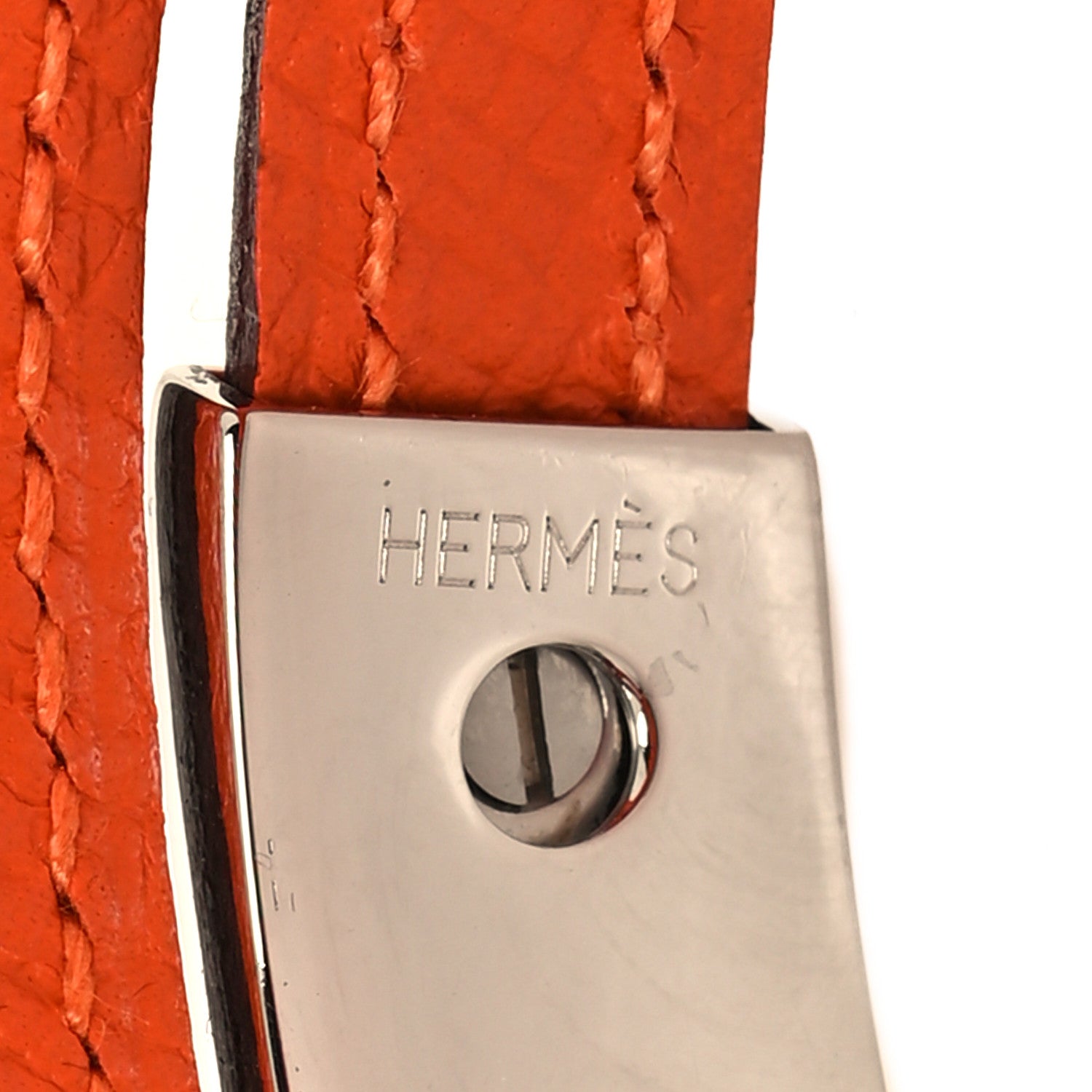 Hermes Epsom Pousse Pousse Bracelet Orange 4 of 5