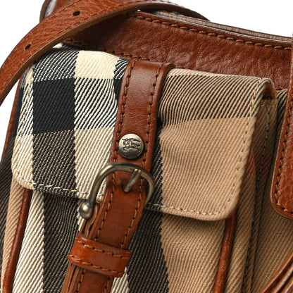 Burberry Prorsum House Check Bridle Calfskin Shoulder Bag Dark Tan 13 of 20