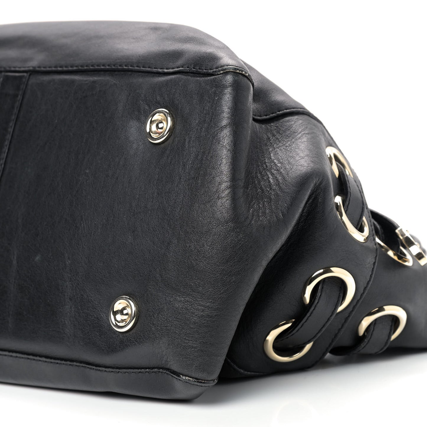 Supple Calfskin Large Radiant Hobo Black