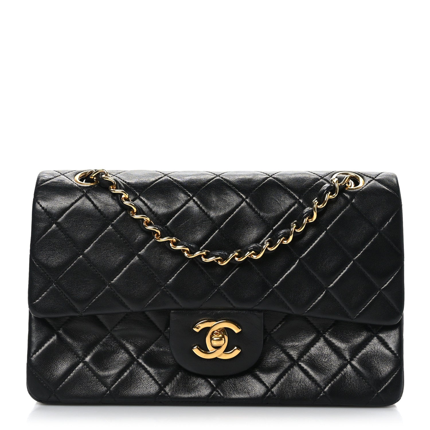 Chanel Lambskin Quilted Small Double Flap Black 1 of 10