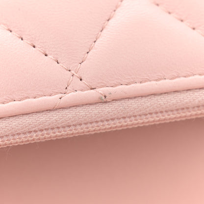 Chanel Lambskin Quilted Sweet Camellia Flap Phone Holder With Chain Pink 6 of 11