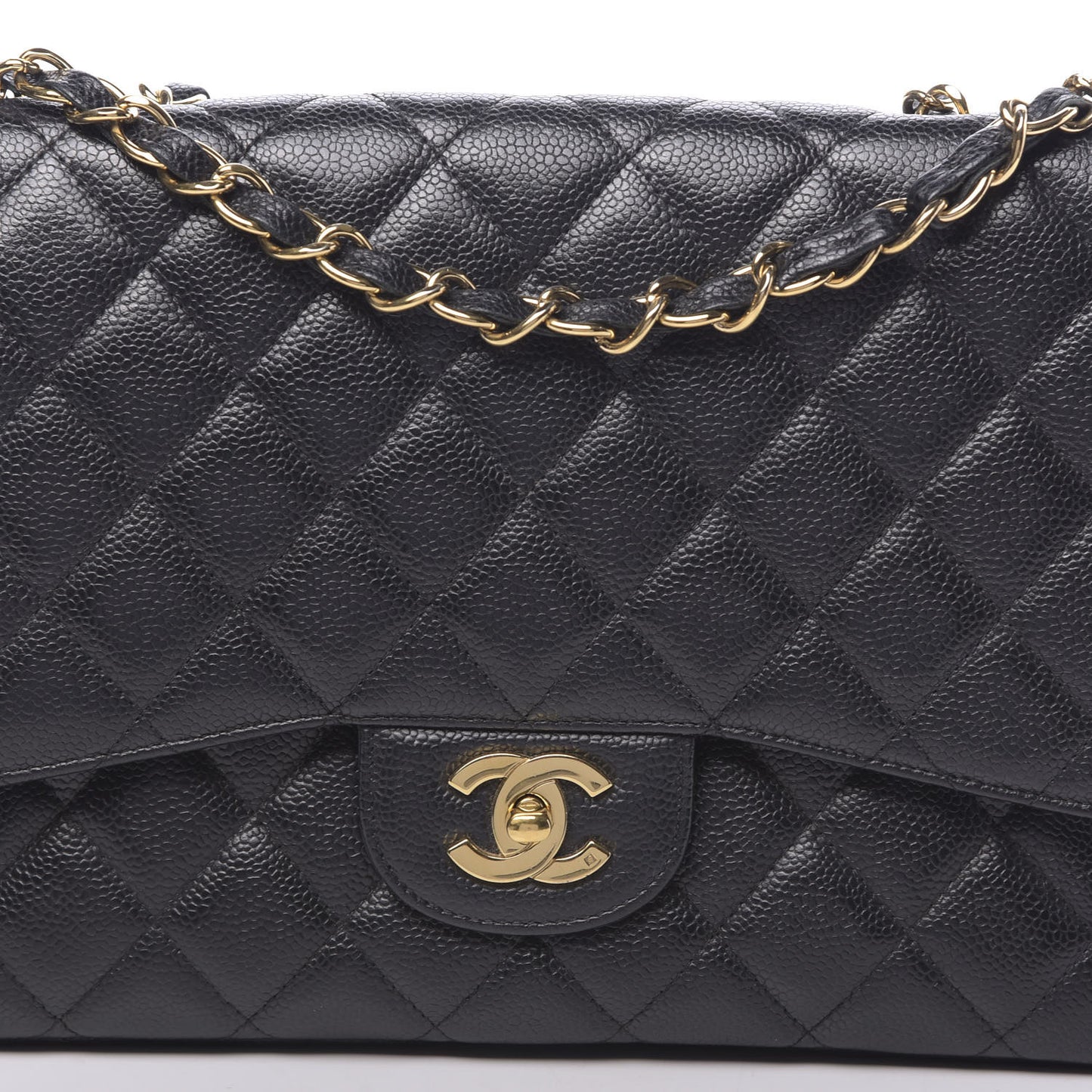 Caviar Quilted Jumbo Single Flap Black