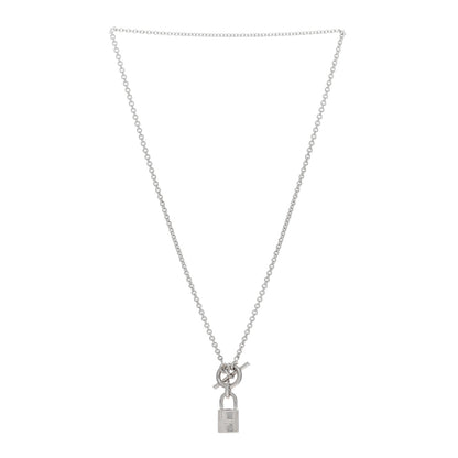 Hermes Sterling Silver Cadenas Kelly Lock Pendant Necklace 2 of 4