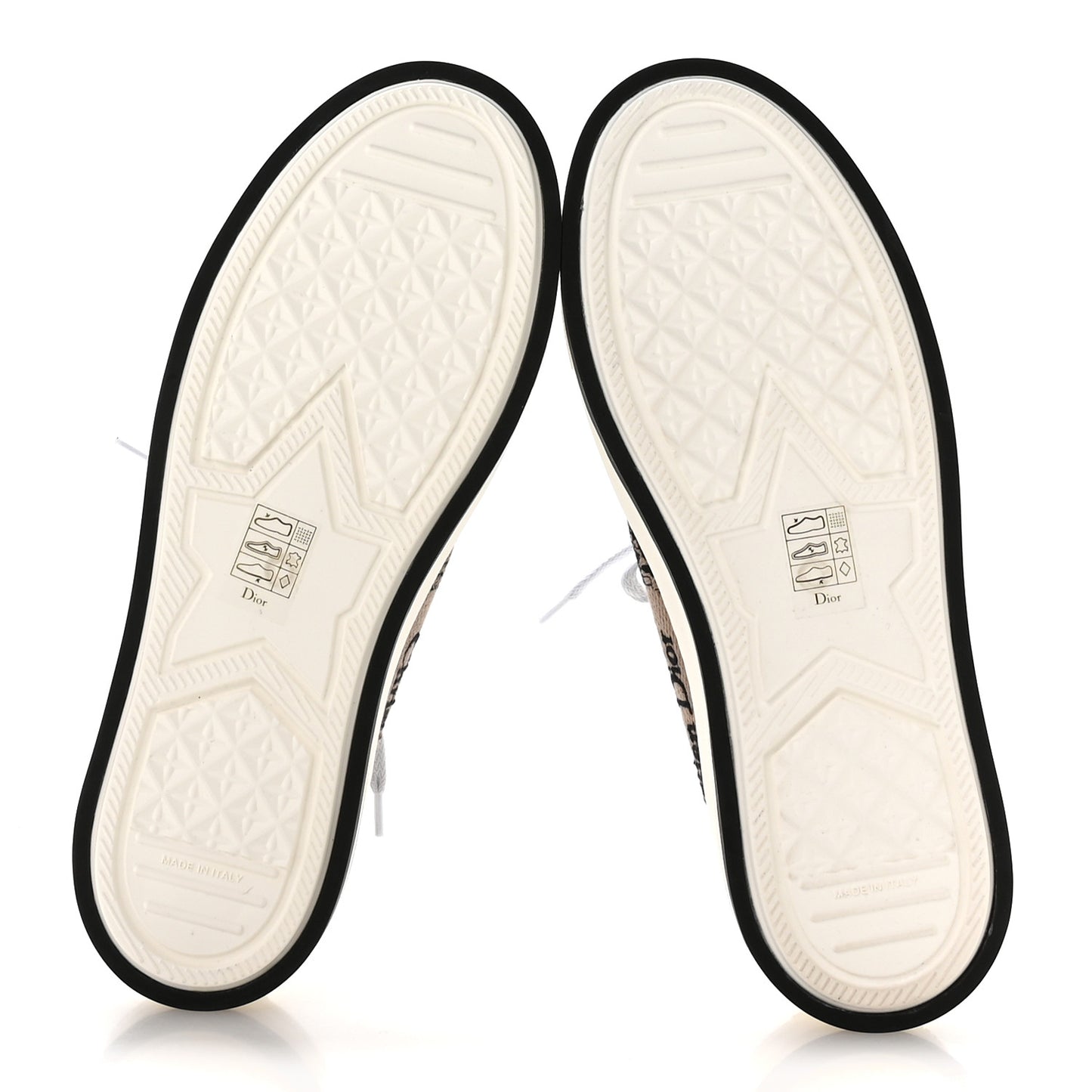 Canvas Embroidered Plan De Paris Womens Walk'N'Dior Low Top Sneakers 38 Beige Black