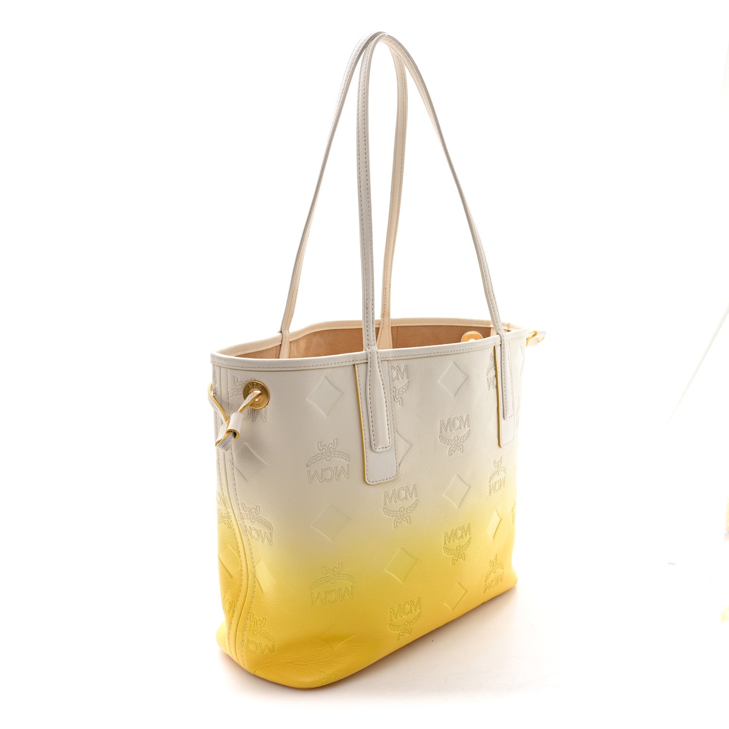 MCM Calfskin Ottomar Gradation Liz Shopper Tote Old Gold 4 of 12