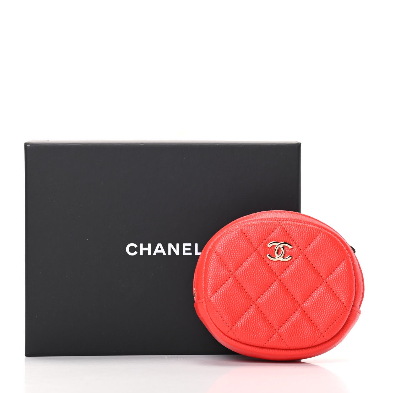 Chanel Caviar Quilted Zip Around Classic Coin Purse Red 10 of 10
