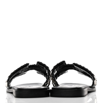 Hermes Box Clou De Selle Oran Sandals 36.5 Black 6 of 10