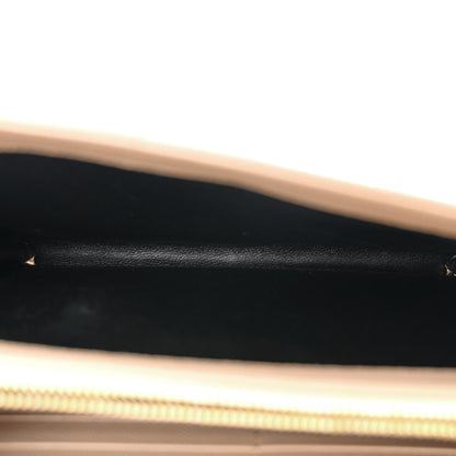 Saint Laurent Grain De Poudre Matelasse Chevron Monogram Chain Wallet Dark Beige 5 of 9