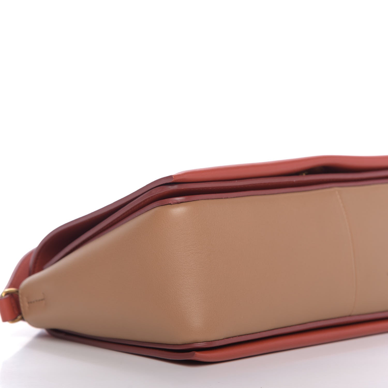 Celine Shiny Smooth Calfskin Medium Frame Shoulder Bag Red Tan 6 of 9