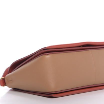 Celine Shiny Smooth Calfskin Medium Frame Shoulder Bag Red Tan 6 of 9