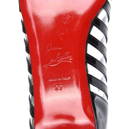 Christian Louboutin Patent PVC Striped A6 Flats 35 Black 7 of 9