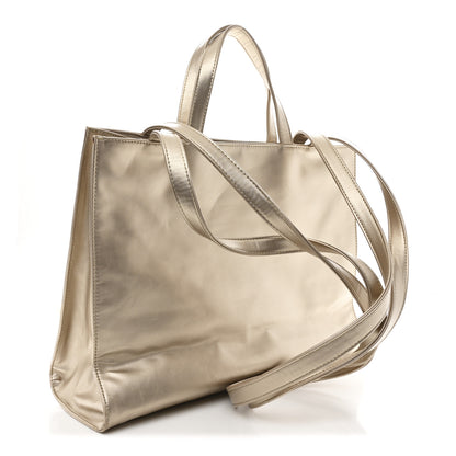 Telfar Metallic Vegan Leather Medium Shopping Bag Gold 3 of 10