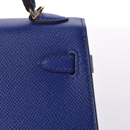 Hermes Epsom Mini Kelly Sellier 20 Bleu Electrique 12 of 29