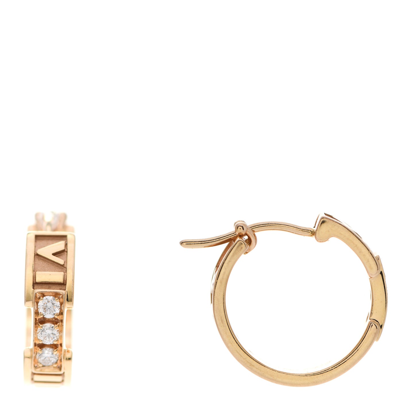 18K Rose Gold Diamond Atlas Hoop Earrings