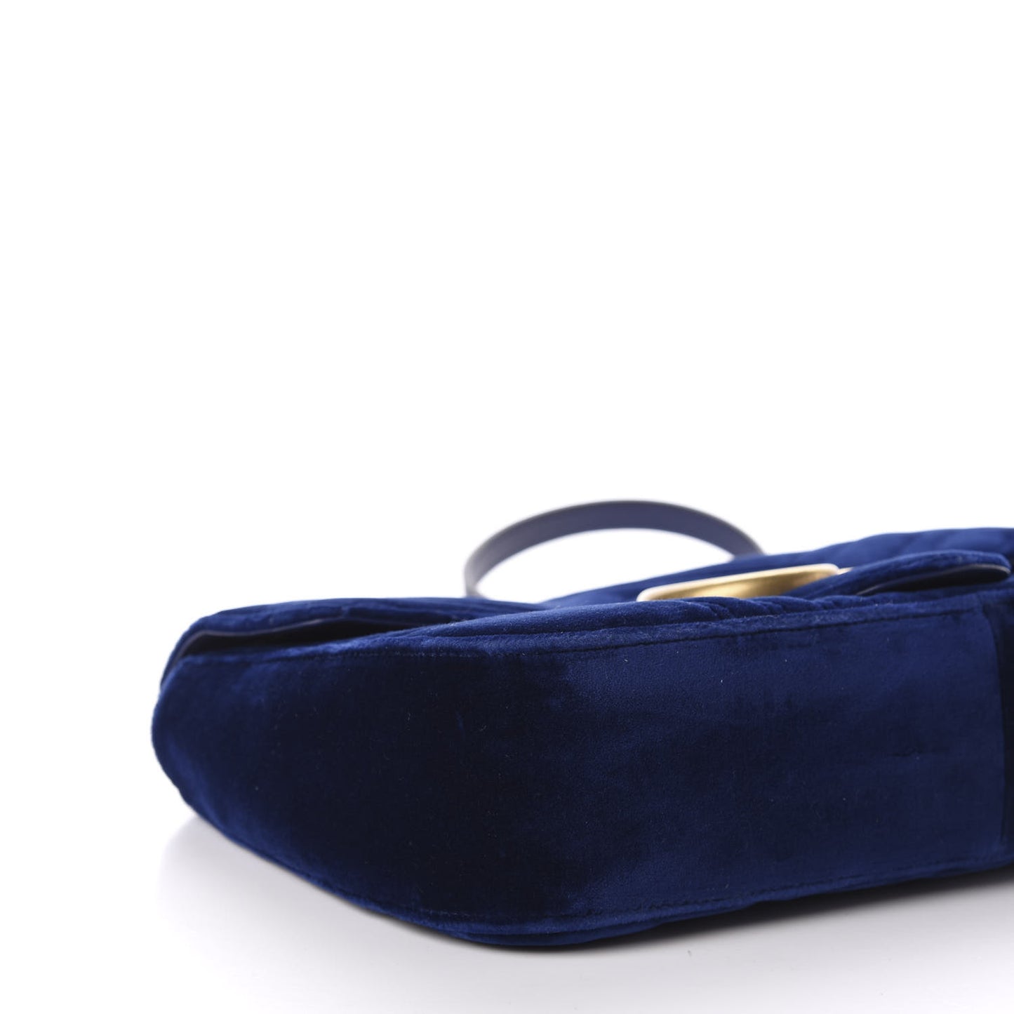 Velvet Matelasse Medium GG Marmont Shoulder Bag Cobalt Blue