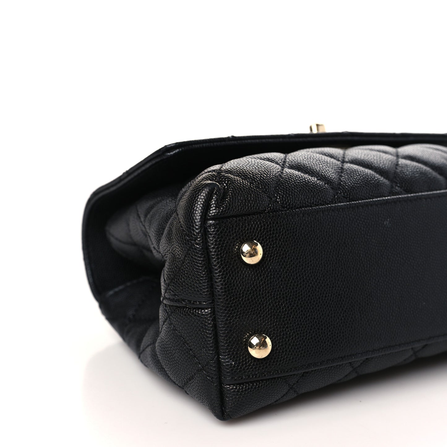 Caviar Quilted Mini Coco Handle Flap Black