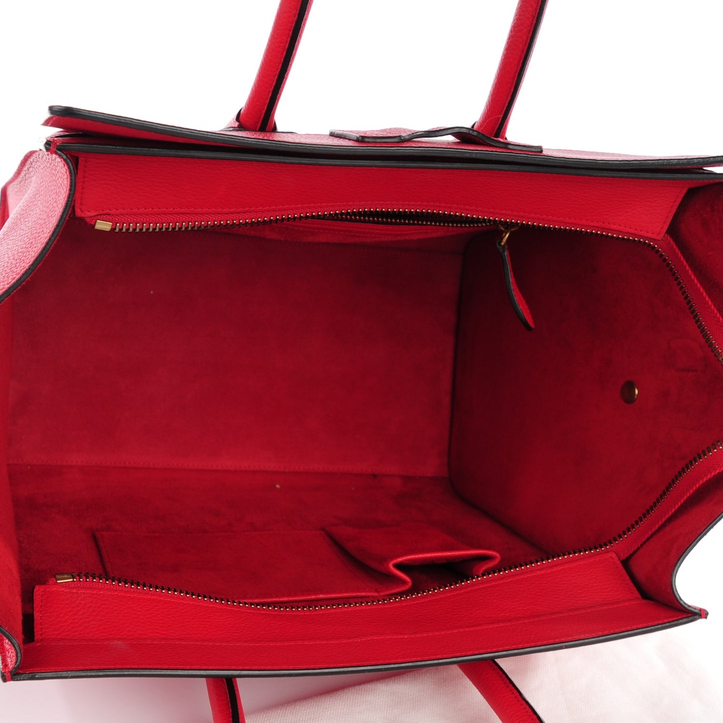 Drummed Calfskin Mini Luggage Coquelicot