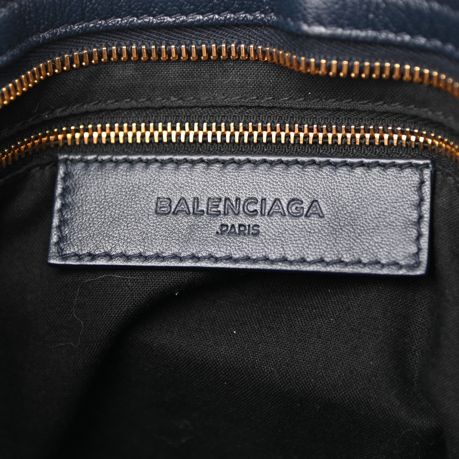 Balenciaga Chevre Gold Metallic Edge Hardware City Bleu Nuit Dark Sea 6 of 12
