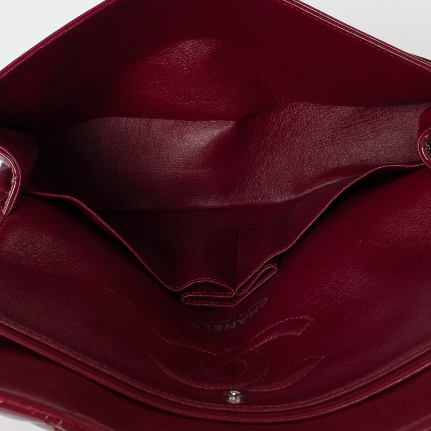 Patent Medium Double Flap Red