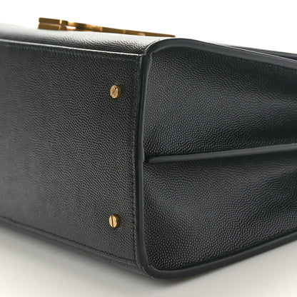 Saint Laurent Grain de Poudre Medium Classic Monogram Cassandra Top Handle Black Rouge Legion 11 of 13