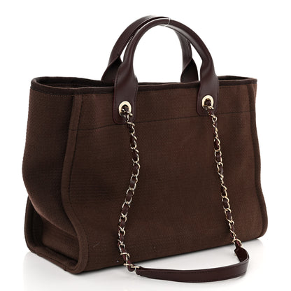 Chanel Mixed Fibers Small Deauville Tote Brown 4 of 11