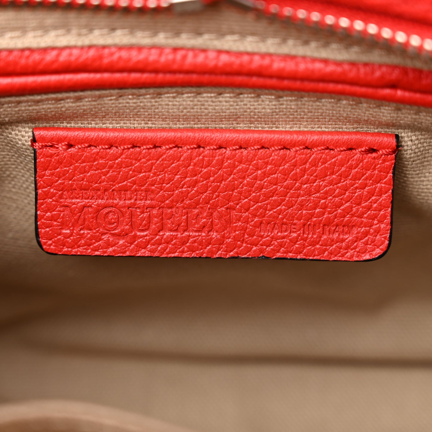 Pebbled Calfskin Mini Padlock Tote Red
