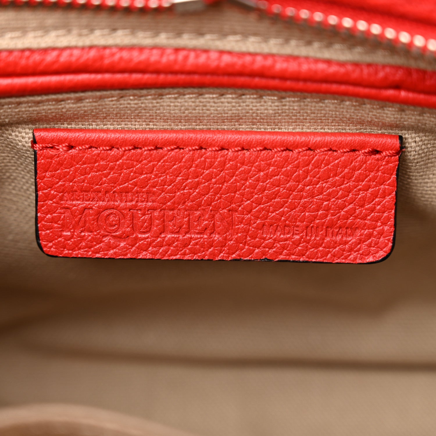 Alexander McQueen Pebbled Calfskin Mini Padlock Tote Red 6 of 12