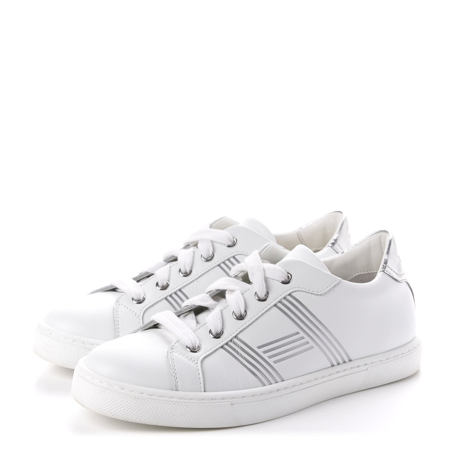 Hermes Nappa Womens Avantage Sneakers 36 White Argent 3 of 12