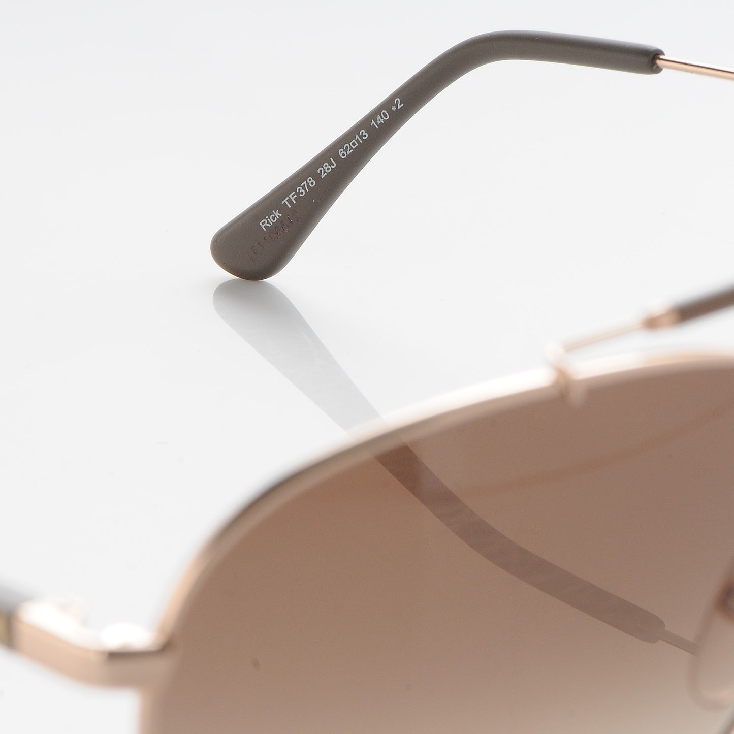 Rick Aviator Sunglasses TF378 Rose Gold Brown