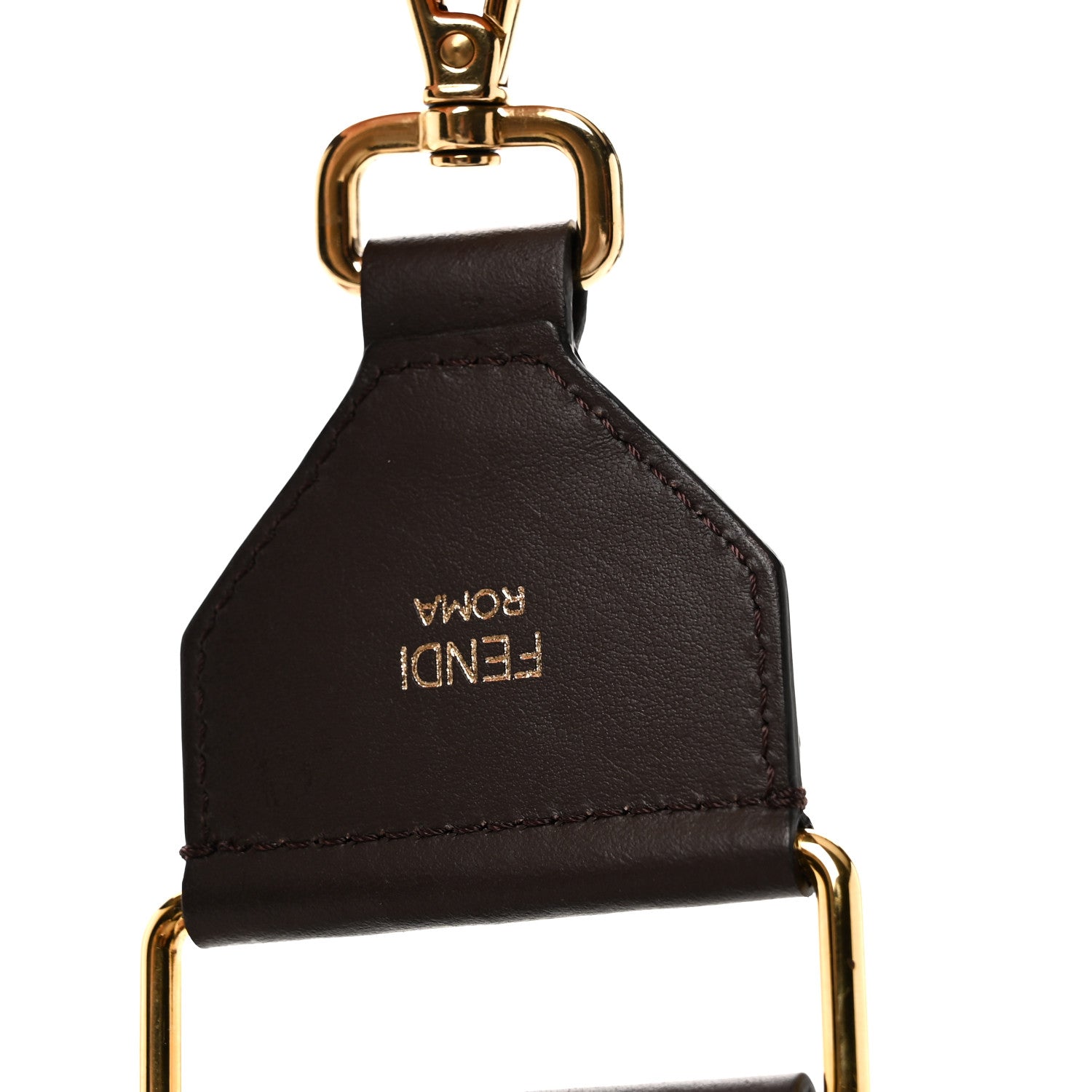 Fendi Canvas Ricamo Vitello Century FF 1974 Embroidered Adjustable Strap You Fango Rosa Confetto Chocolate 3 of 5
