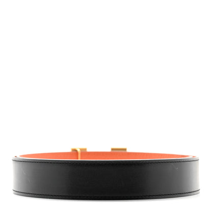 Hermes Box Togo 32mm Striee H Belt 85 34 Black Orange 2 of 7