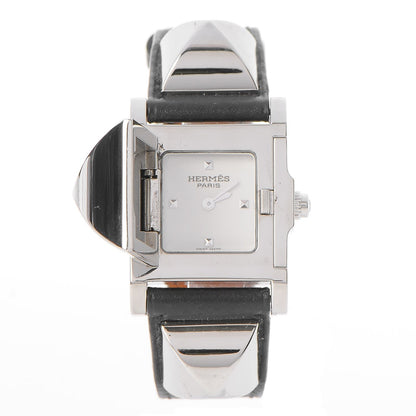 Hermes Stainless Steel Epsom 23mm Medor Quartz Watch Noir 1 of 10