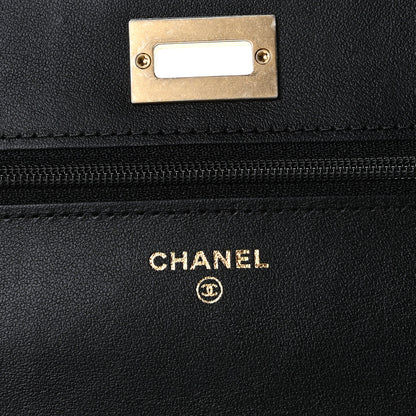 Chanel Aged Calfskin Quilted Reissue Wallet On Chain WOC Black 8 of 12