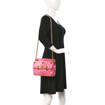 Valentino Garavani Nappa Medium Roman Stud Shoulder Bag Flamingo Pink 2 of 8