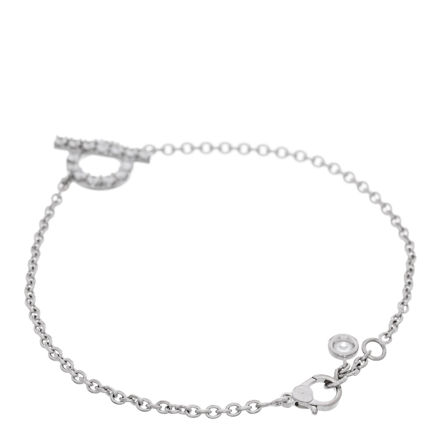 Hermes 18K White Gold Diamond Finesse Bracelet LG 2 of 3
