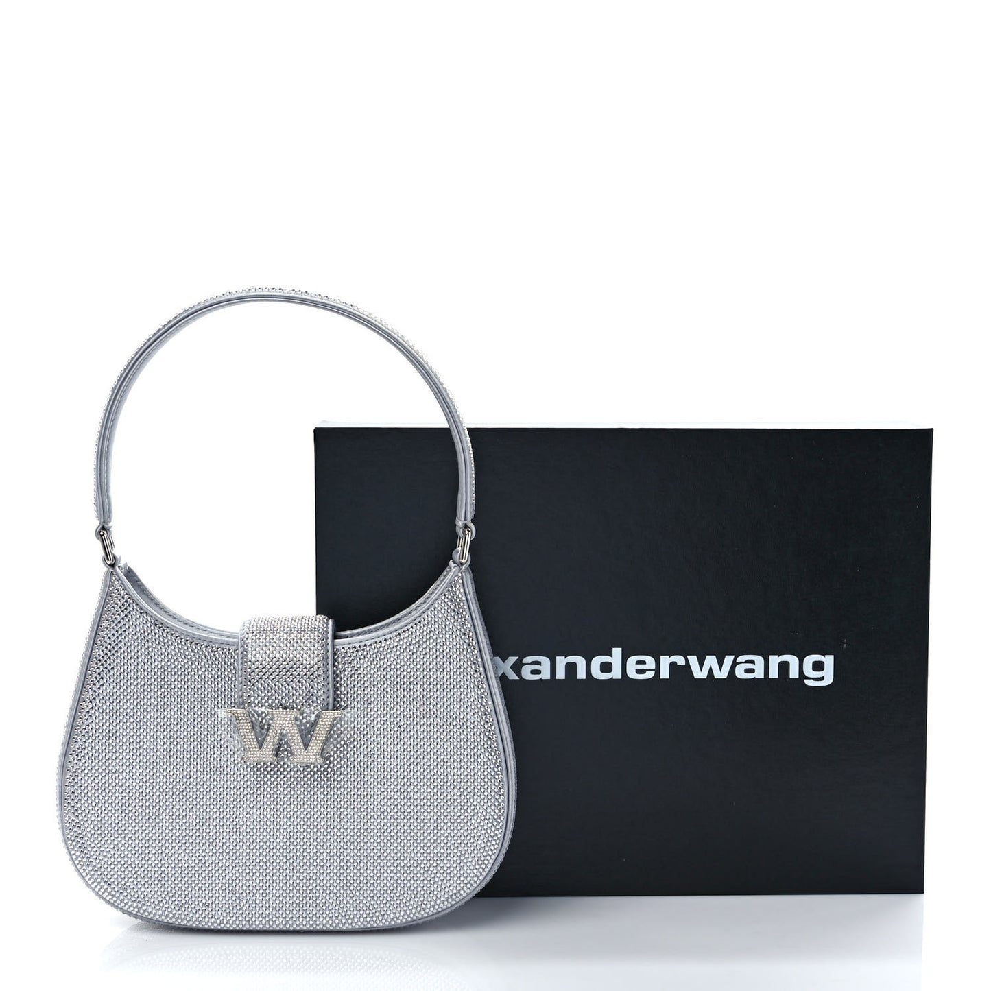 Mesh Crystal Rhinestone Small Legacy Hobo Alloy