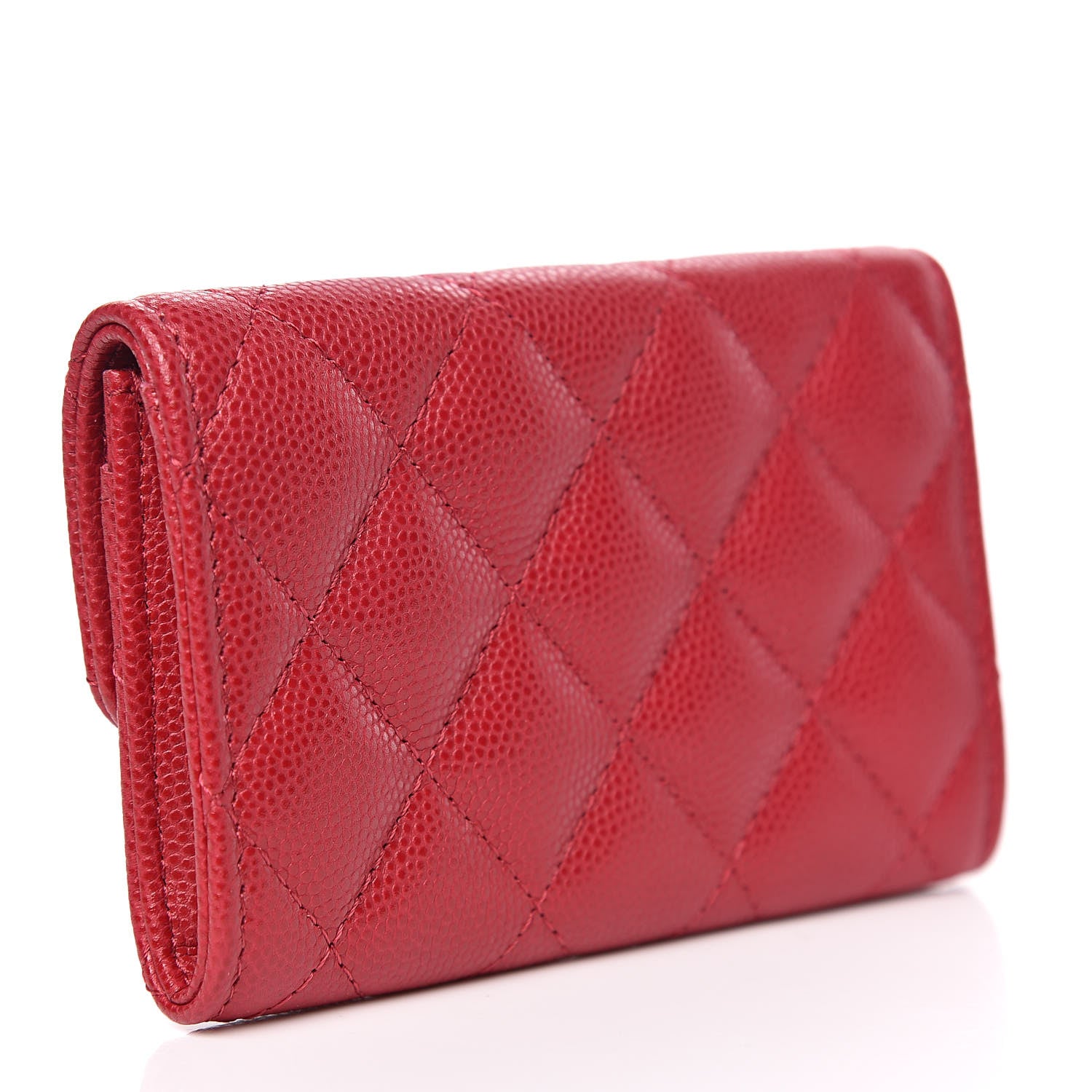 Chanel Caviar Quilted Flap Card Holder Red 3 of 9